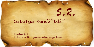 Sikolya Renátó névjegykártya